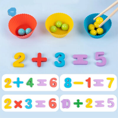 Gỗ Montessori Toán Đồ Chơi Kẹp Hạt