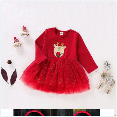 váy bé gái màu đỏ